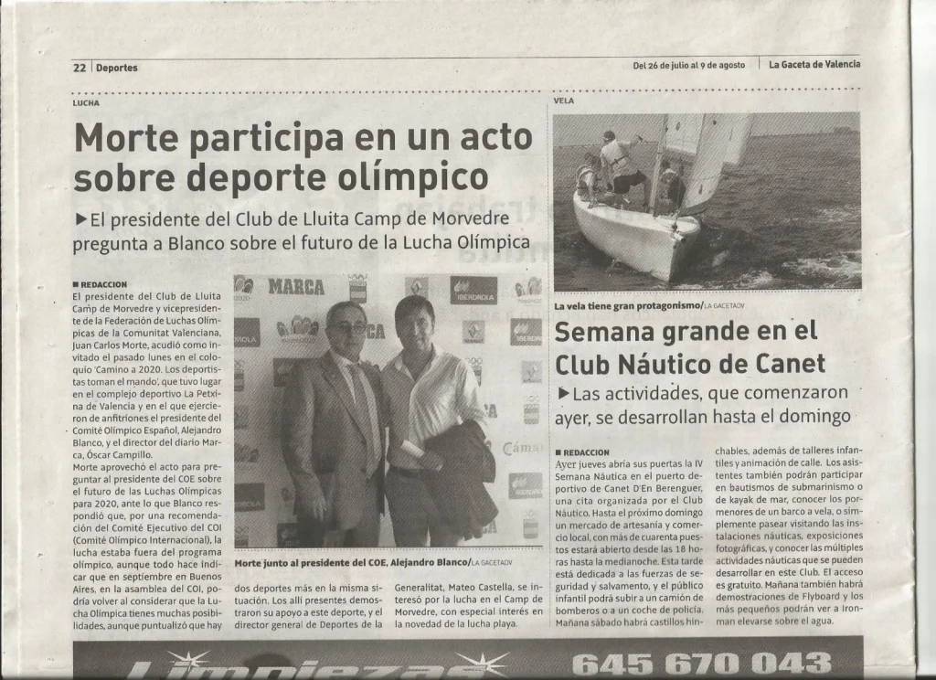 Morte participa en un acto sobre deporte Olímpico