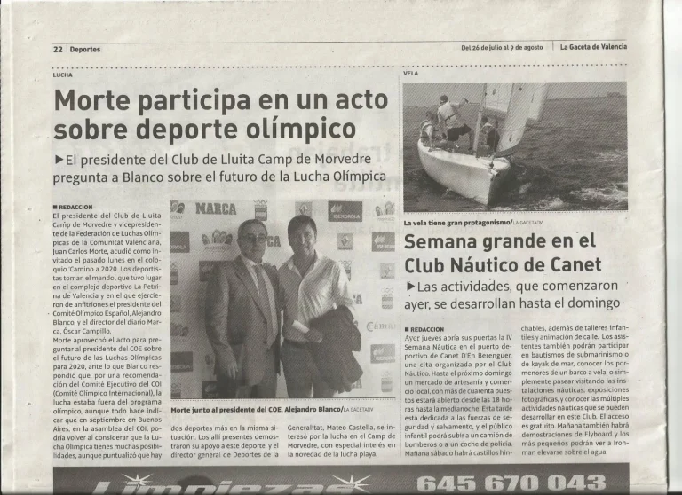 Morte participa en un acto sobre deporte Olímpico